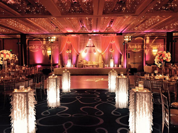 Custom Gobo Monogram Images, Led Up lighting, Pin spot Lighting