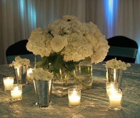 Semi Floral Centerpiece with Glass Vase