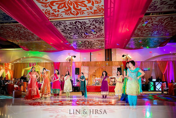 Sangeet Decor - Custom White Dance Floor with Decal Image